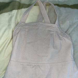 White jean midi dress